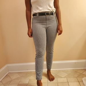 Checkered Pants with Side Zip